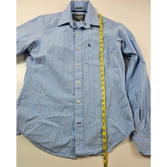 Abercrombie & Fitch muscle shirt sz small long sleeve button up career casual ^ - Picture 6 of 7